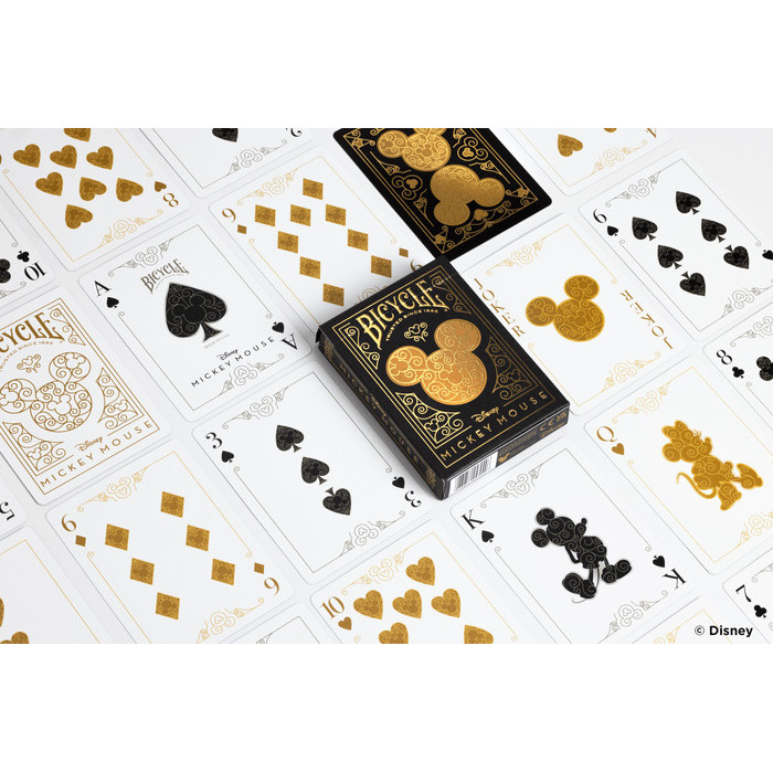 KARTU PLAYING CARD BICYCLE DISNEY BLACK GOLD MICKEY MOUSE LIMITED EDIT