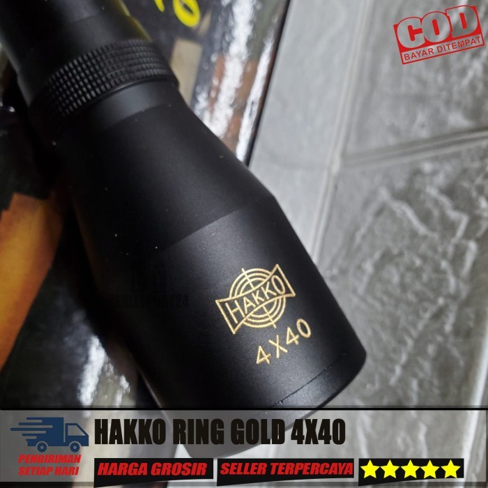 Laser.Teropong Telescope Hakko 4X40 Hakko Ring Gold 4X40 Hako 4X40 Fix Zoom Termurah
