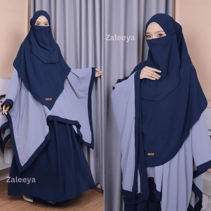 Zahira Gamis Syari Crinkle Premium One Set (Cadar + Pashmina + Rok + Tunik)