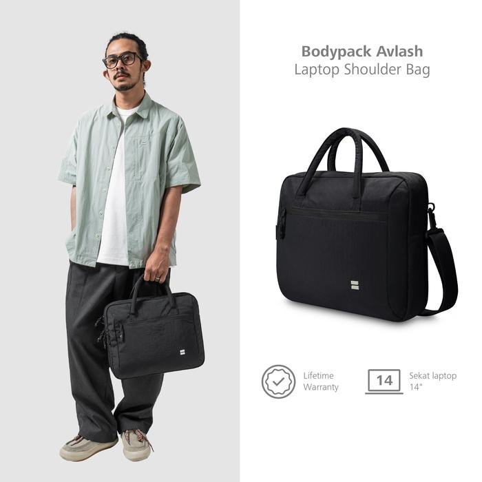 Bodypack Avlash Laptop Shoulder Bag Tas Selempang - Hitam