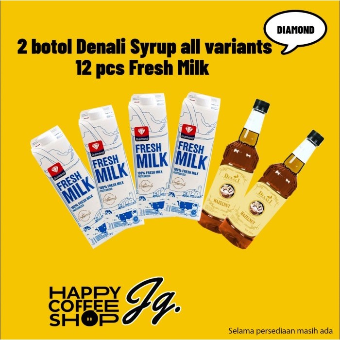 

PAKET 2 DENALI SYRUP ALL VARIANT & FRESH MILK DIAMOND
