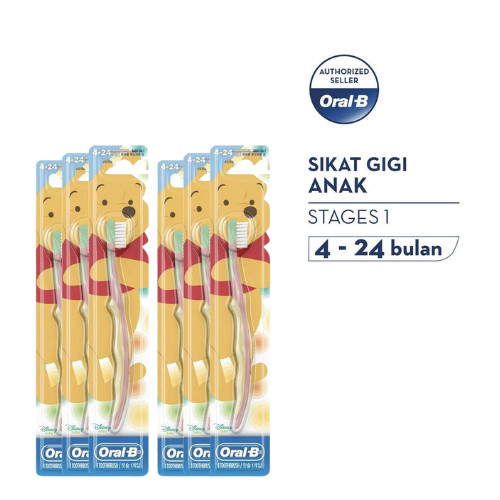 Oral-B Sikat Gigi Anak Stages 1 (4-24 bulan) The Pooh- Isi 6