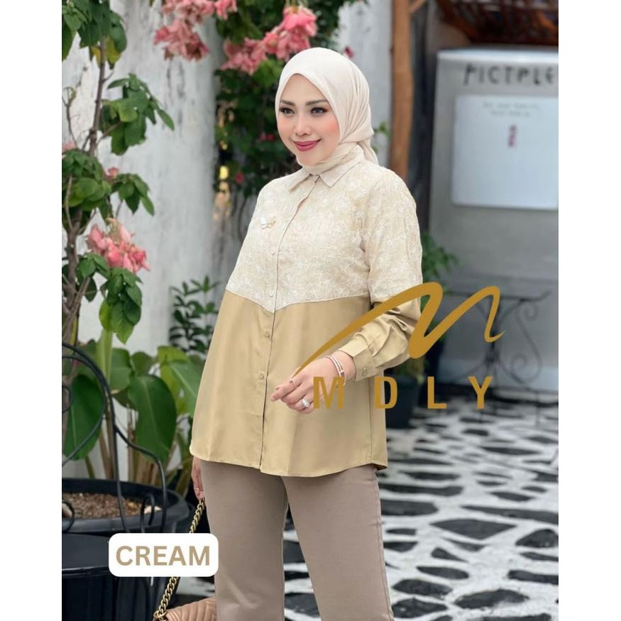 MDLY BAJU ATASAN WANITA/KEMEJA LENGAN PANJANG CASUAL/KEMEJA BAHAN KATUN/LYNNI SHIRT BY MDLY