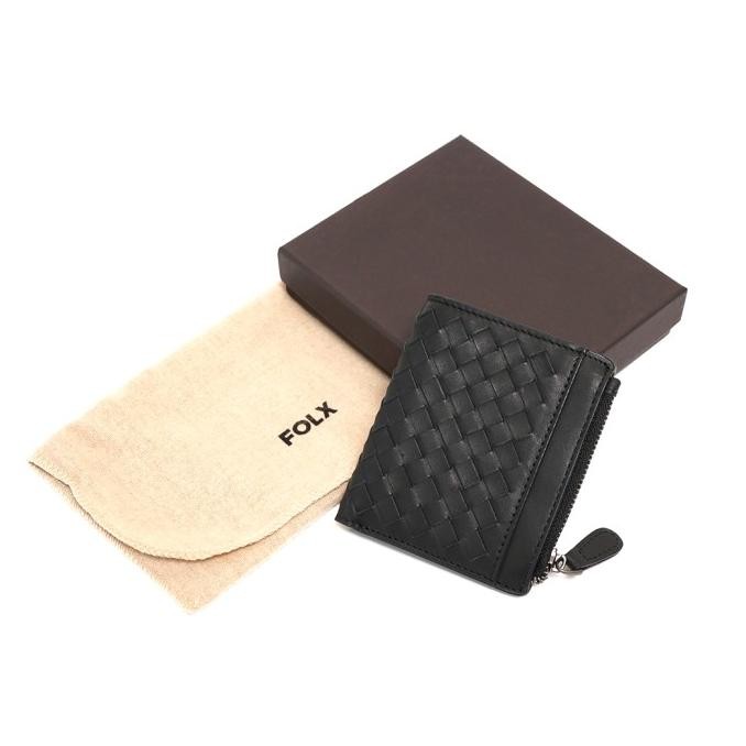 FOLX Intrecciato Snap Button Bifold Wallet