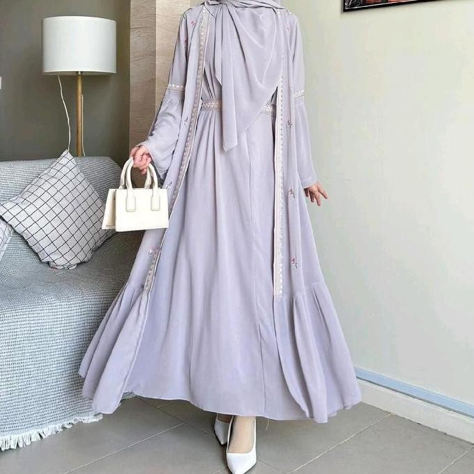 Cod Abaya Turki - Gaun Wanita Remaja - Dress Wanita Nafwa Abaya Dress Abaya Turkey Hitam Gamis Syari