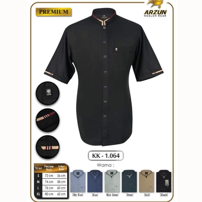 BAJU MUSLIM ARZUN PENDEK KATUN PREMIUM Koko Dewasa