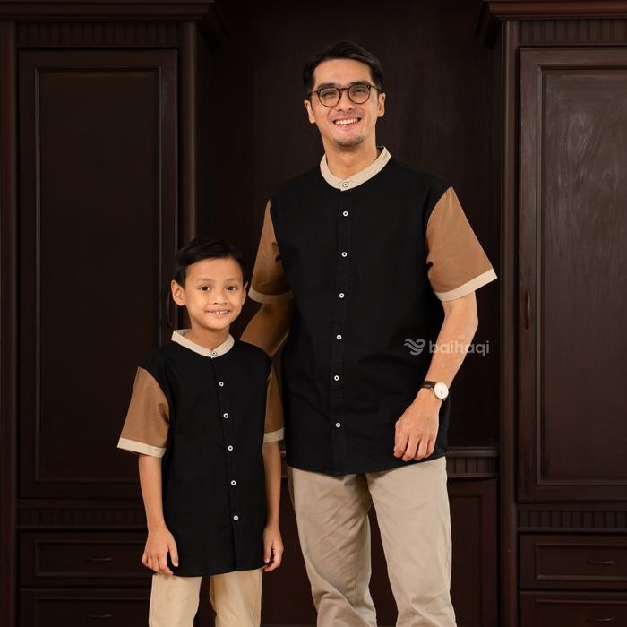 Baihaqi Kemko Couple Lengan Pendek Bunaby Black BKAP56A