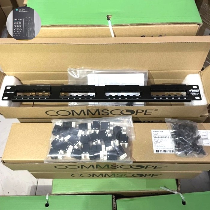 HARGA DISC - AMP Patch Panel CAT6 24Port AMP / amp Commscope 24 port Cat 6 Loaded