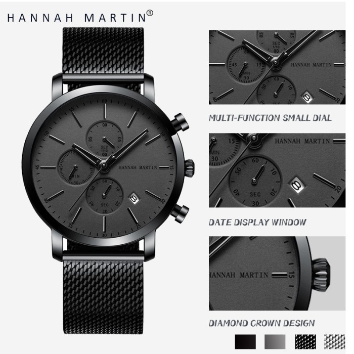 Hannah Martin 109 Jam Tangan Pria 100% Original Tahan Air Kronograf #Gratisongkir #Sale #Discount