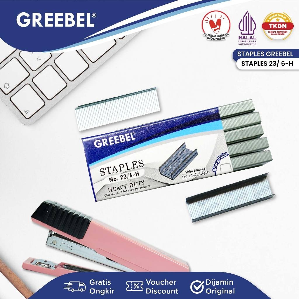 

GREEBEL ISI STAPLES REFIL / ISI STAPLES STEPLES HEKTER GREEBEL 23 6-H / STATIONERY CASTLE