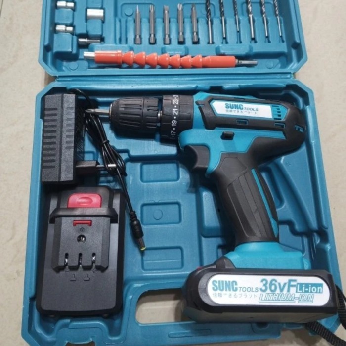 Mesin Bor Baterai Cordless Impact Hammer Drill SUNC JLD 36V 10mm 36VF