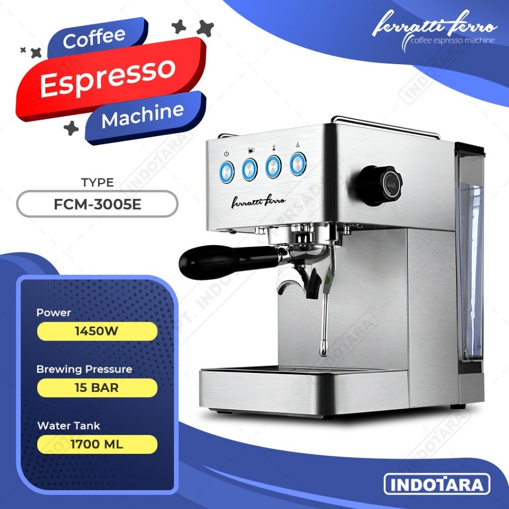 Ferratti Ferro FCM-3005E Mesin Espresso Stainless Steel 1700 ml
