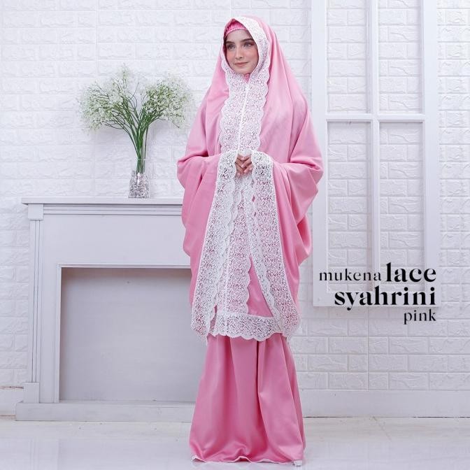 Miliki Leesy.Id - Mukena Dewasa Jumbo Satin Velvet Motif Lace Syahrini