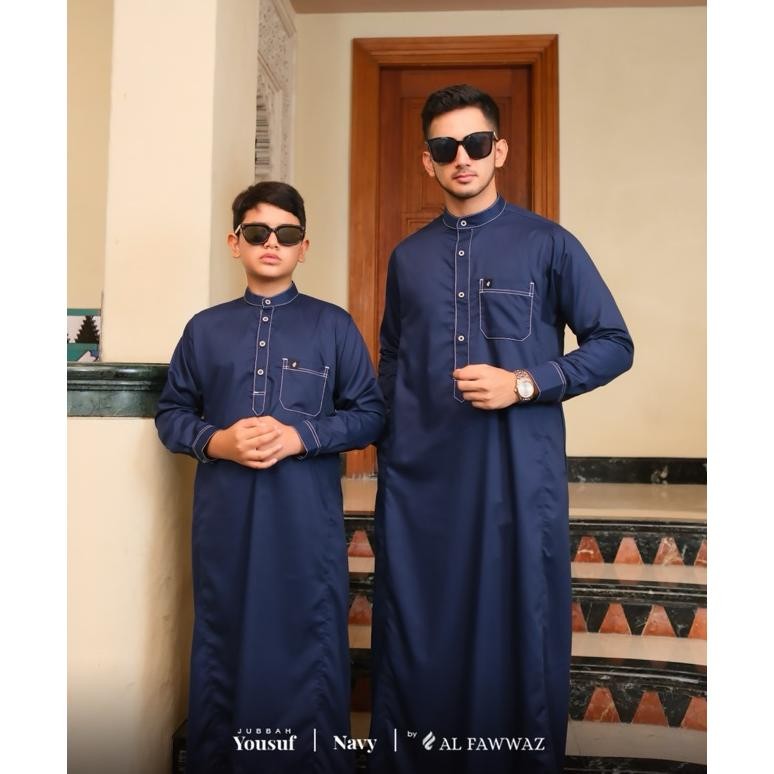 HK ALFAWWAZ - YOUSUF JUBAH COUPLE  DEWASA ANAK/GAMIS PRIA AYAH ANAK / BAJU RAMADHAN POLOS TERLARIS
