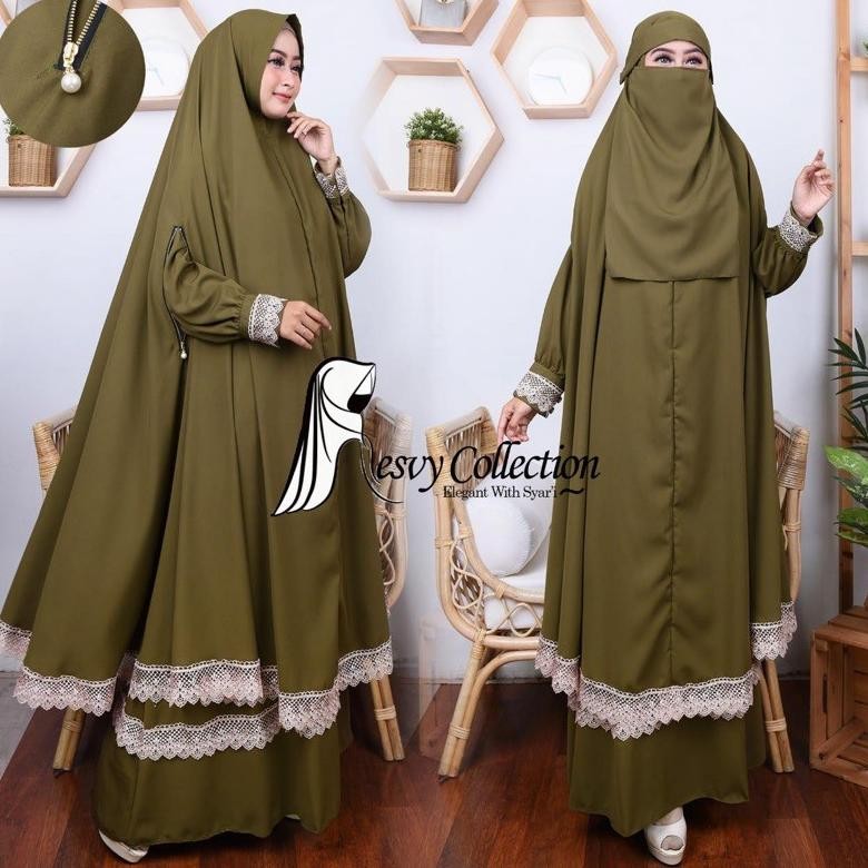 CR - Gamis syari alya set by Resvy_collection TERLARIS