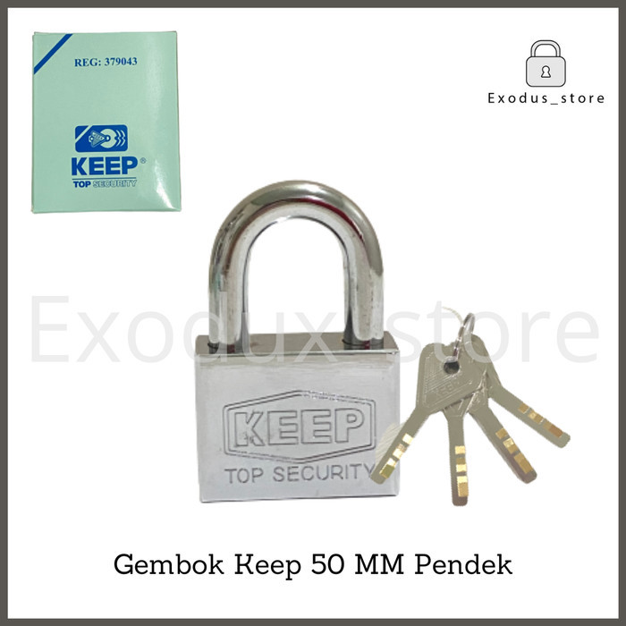 Ready Stock Gembok Pagar Rumah Anti Maling Anti Karat Keep 50 Mm Leher Pendek