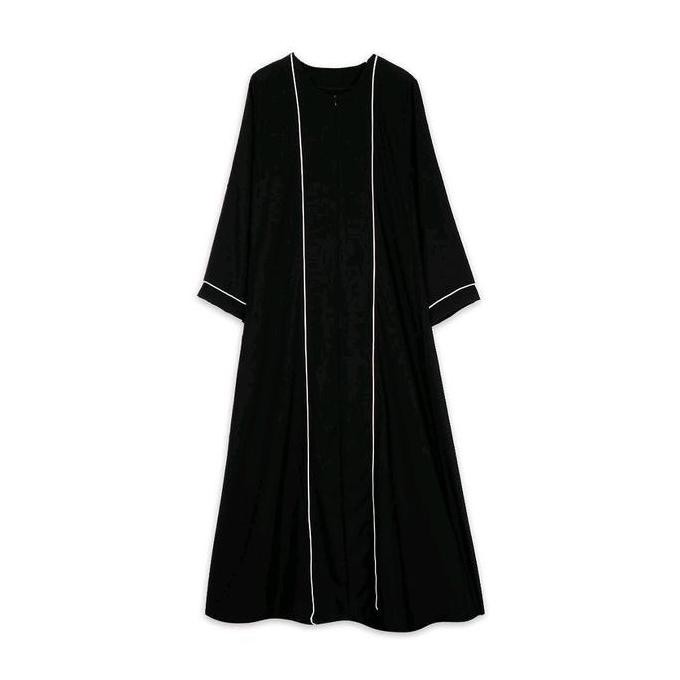 Abaya  Arabian  Terbaru  Simple Abaya  Remaja Terbaru  Gamis Basic Abaya Hitam Lis Putih  Syari Abay