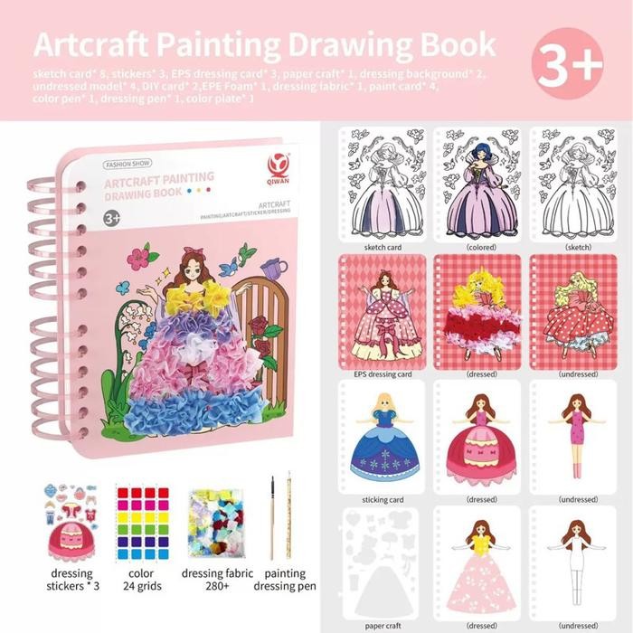 

Princess Theme Activity Book Coloring Poking Making Costume Buku Aktifitas Anak Mewarnai Art Craft
