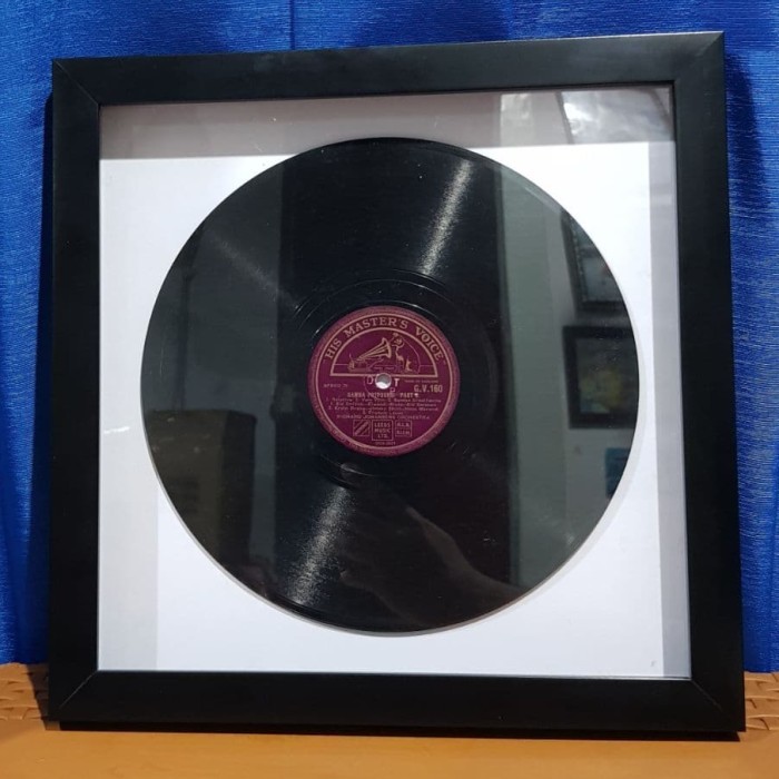 Piringan Hitam 10" Untuk Pajangan + Frame / Dekorasi Dinding / Vinyl