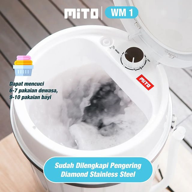 Mesin Cuci Portable Mito WM1 - Mesin Cuci Mini Portable 3,5 KG