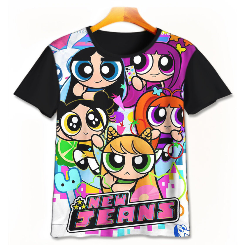 Baju Kaos Anak 3D Kartun New Jeans - The Powerpuff Girls Pakaian Anak Premium  Usia 1-12 Tahun