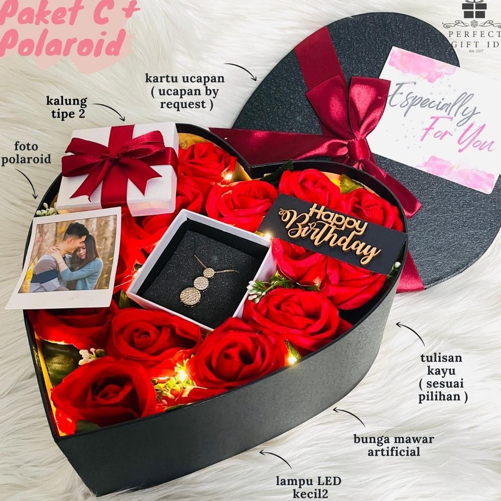 

TERMURAH Kado Ulang Tahun Kado Anniversary Hadiah Ulang Tahun Hadiah Anniversary Box Love Bunga Box Isi Kalung dgh-43