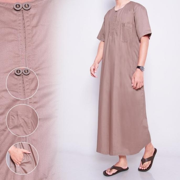 Terbaru, Gamis Pria Lengan Pendek / Jubah Pria Lengan Pendek