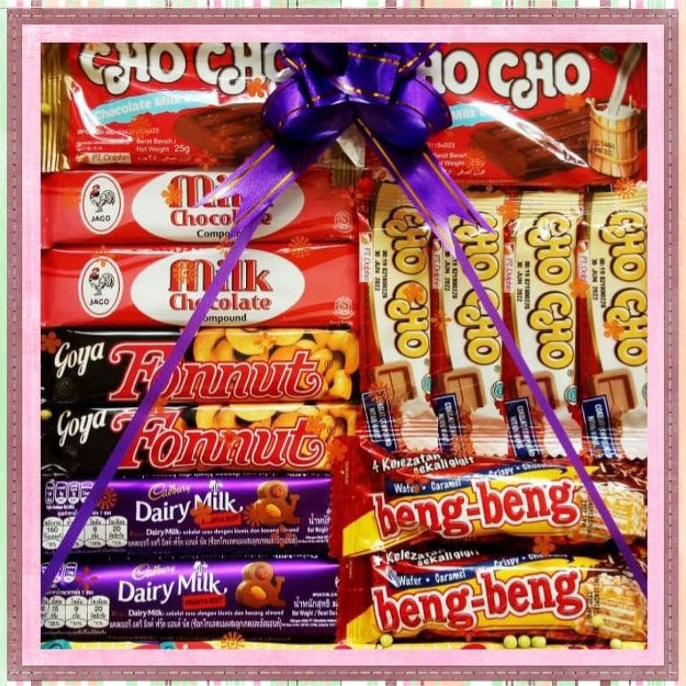 

ORIGINAL HAMPERS COKLAT GIFTBOX SET PAKET SPECIAL / KADO ULTAH/ VALENTINE/ WISUDA PL30