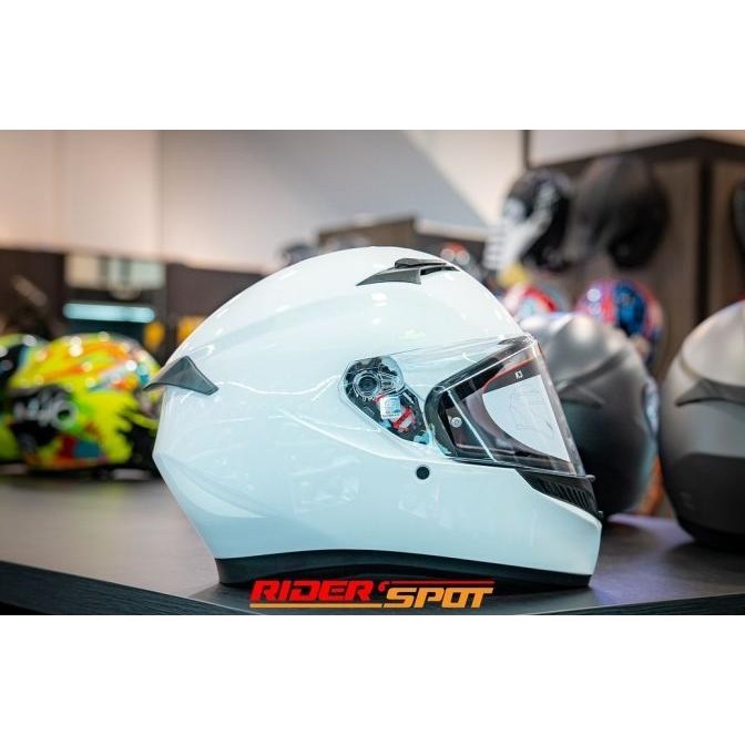 Helm Motor AGV K3 Mono Seta White Full face Original Italy Riding Tour