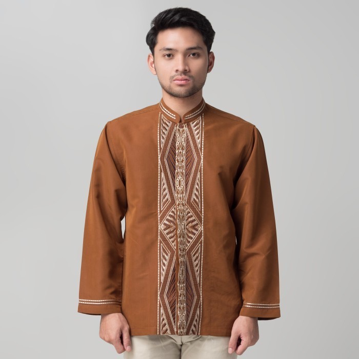 Benhill Taqwa Koko Bordir Pria Lengan Panjang Coklat 2340-12507