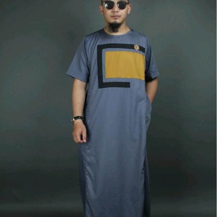 Super Murah, Jubah Maroko Muslim Pria Lengan Pendek Al Amwa Premium Katun Toyobo-Alamwa-Jubahpria-Ga