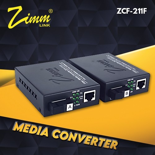 ZIMMLINK ZCF - 211F AB MEDIA CONVERTER FO - GIGABIT
