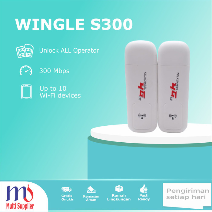 MODEM WIFI USB 4G TELKOMSEL 300Mbps Unlock Gratis Kartu Telkomsel