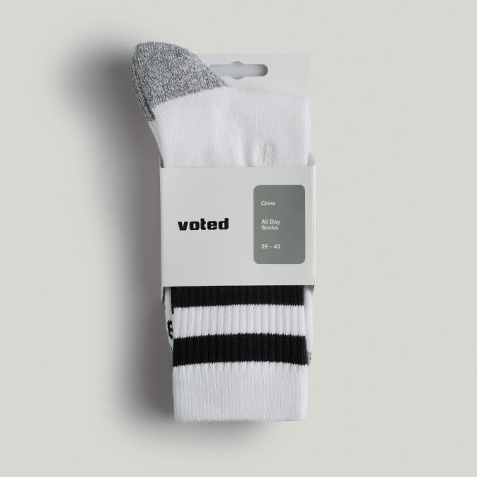 VOTED SOCKS KAOS KAKI RETRO SERIES BASIC WHITE