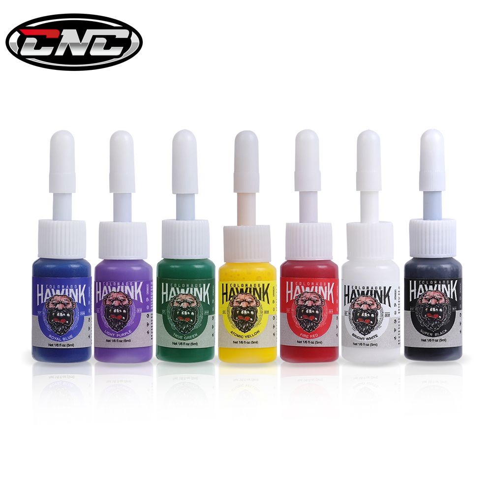 FIDU CNC 7Colors/Set Tattoo Ink 5ML*7PCS Professional DIY Tattoo Pigment Practice Tattoo Ink Body Ar