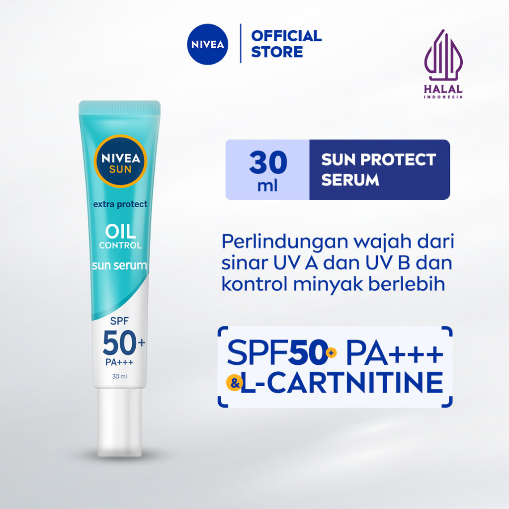 NIVEA SUN Sunscreen Face Serum Extra Protect Oil Control SPF50+ PA+++ 30ml - Sunscreen wajah serum s