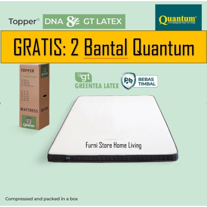 Quantum Topper Greentea Latex DNA 8 Cm 160x200 Cm Alas Kasur