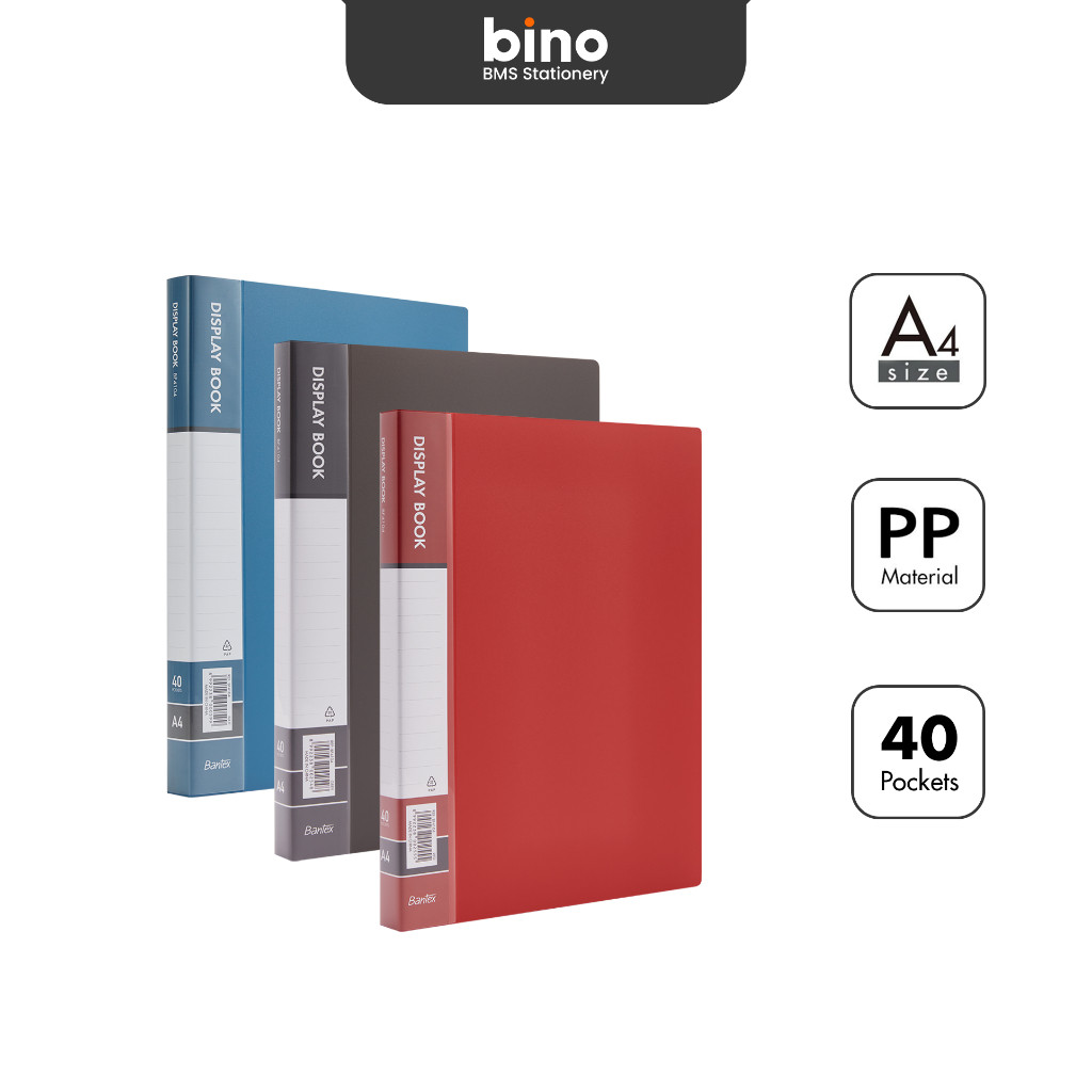 

[BMS Tangerang] Bantex Display Book / Clear Holder A4 40 Pocket PP Anti-Static Warna Klasik BF4104