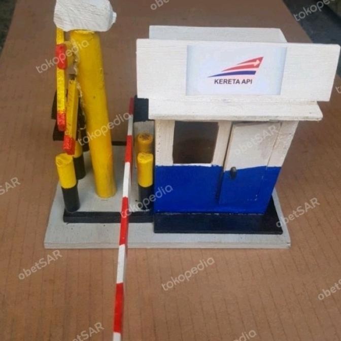 Palang pintu kereta api - mainan miniatur palang pintu kereta api KTS