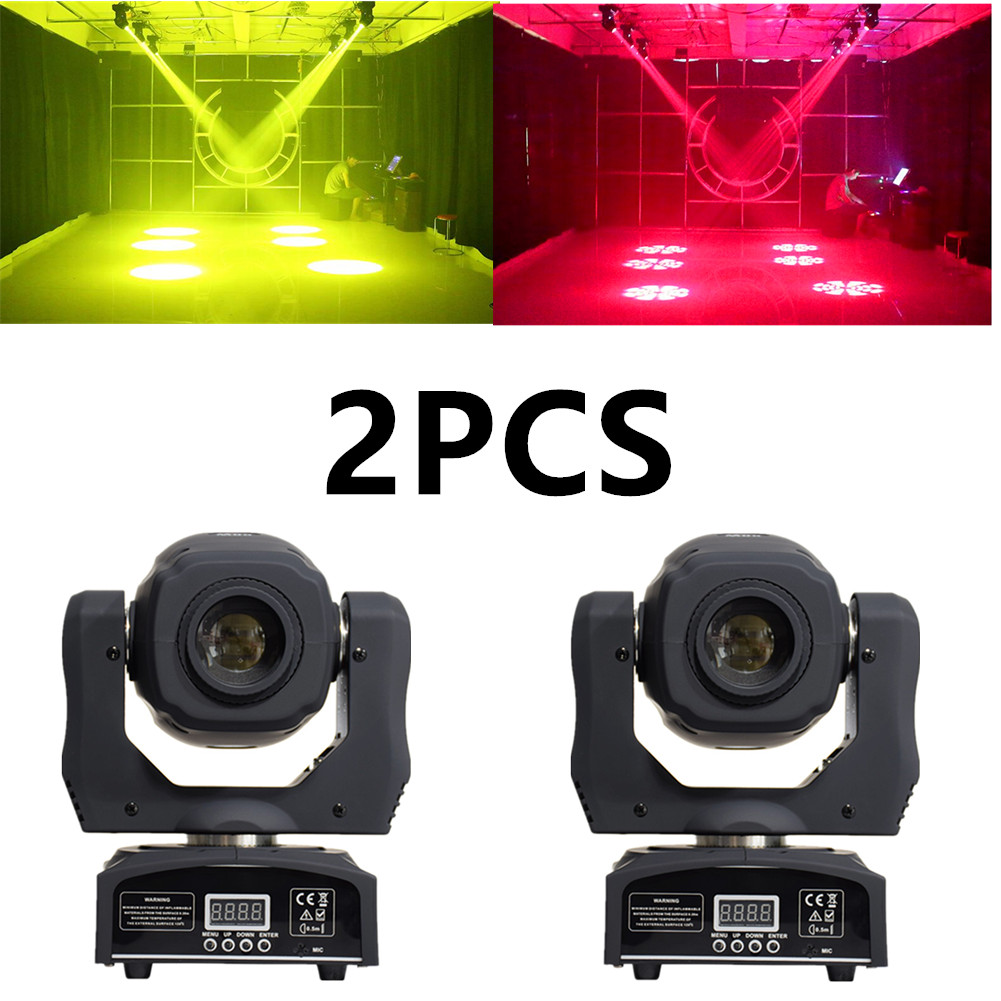 SMOON 2PCS 60W Mini Led Dmx Gobo Moving Head Spot Light For Club Dj Stage Lighting Party Disco Weddi