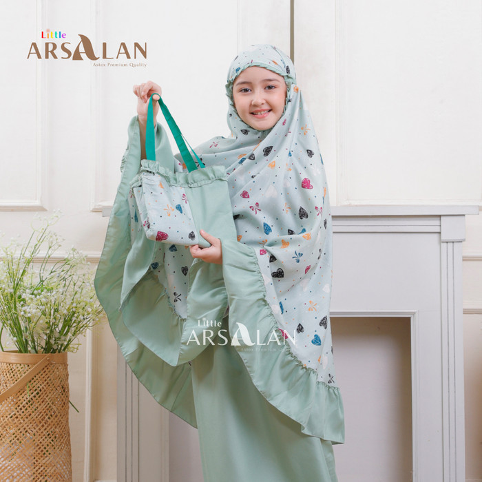 Mukena Anak Tas Sajadah Traveling Rayon Usia 2 - 12 Mukena Arsalan