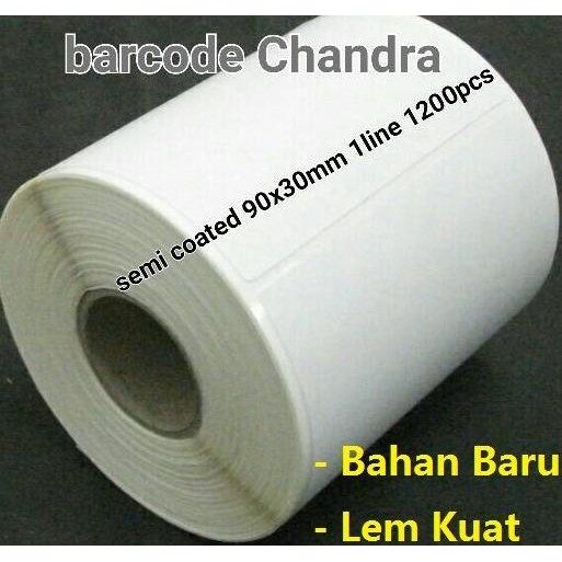 

SEMI COATED 90X30MM 1LINE 1200PCS GAP CORE1",LABEL STICKER BARCODE