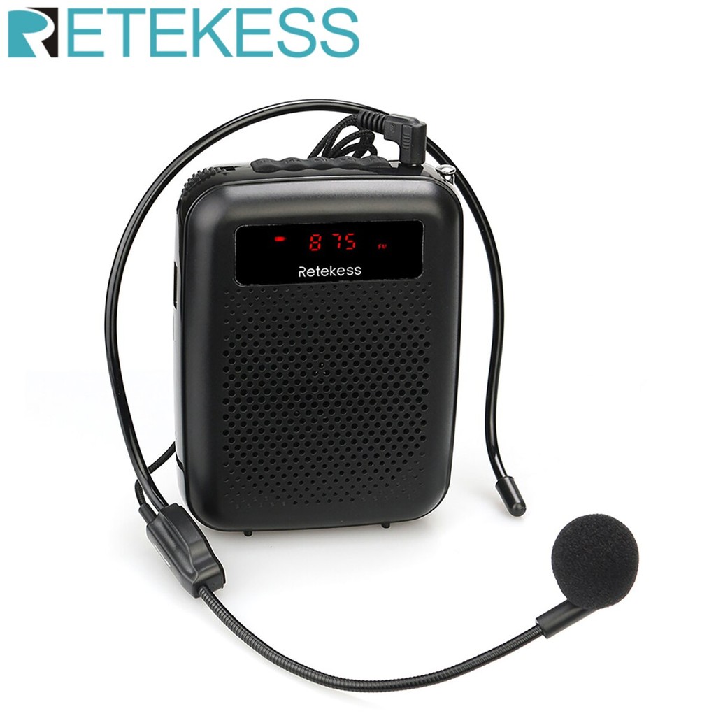 RIJO RETEKESS PR16R Megaphone Portable Voice Amplifier Microphone Speaker 12W FM Recording Mp3 Playe