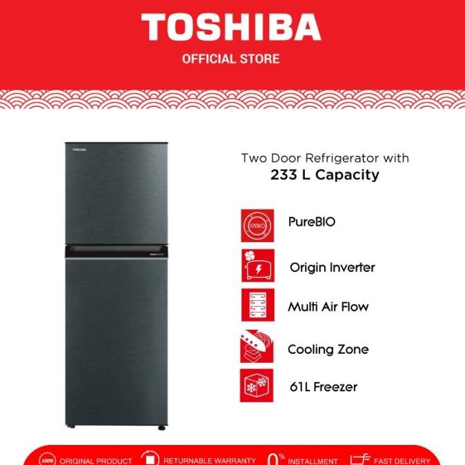 Promo Toshiba Kulkas 2 Pintu Gr-Rt303We-Pmf Kapasitas 233L - Inverter Refrigerator Two Doors