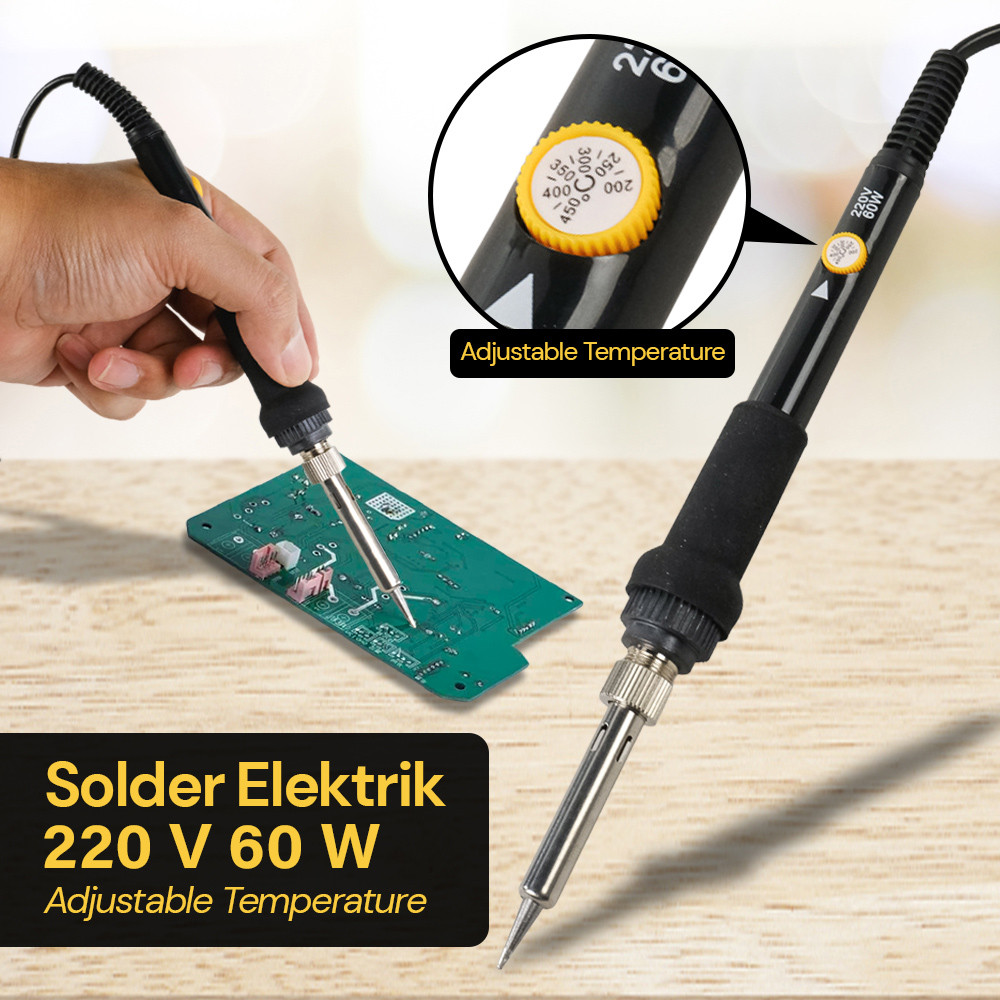 CAUTIN Solder Elektrik Adjustable Temperature Soldering 220V 60W - 908 | Perlengkapan Las - Solder &