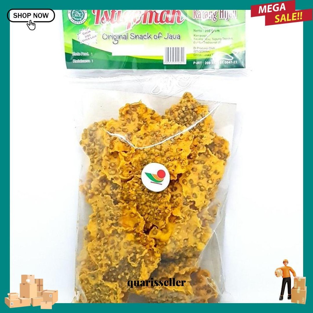 

Istiqomah Peyek Kacang Hijau 200Gr | Kripik Rempeyek Ijo Pecel Tanah Cod