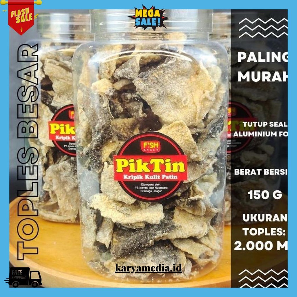 

Keripik Kulit Ikan Patin | Fish Skin | Kemasan Toples Ekonomis Siap Kirim