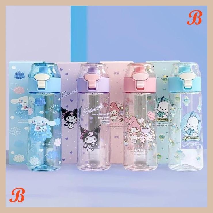 | KK | GOLDEN BOTOL PLASTIK TEMPAT MINUM KARAKTER SANRIO CINNAMOROLL MELODY KUROMI 550ML / BOTOL TRA