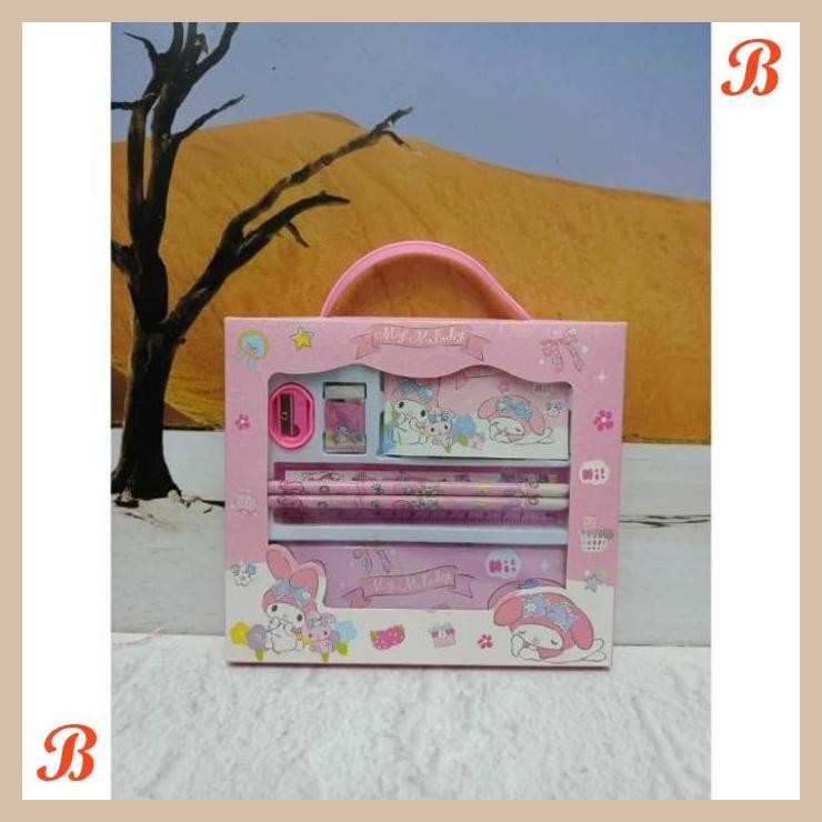 

| KK | PAKET ALAT TULIS STUDY STATIONERY SET 8002 SANRIO KUROMI MELODY CINNAMOROLLL