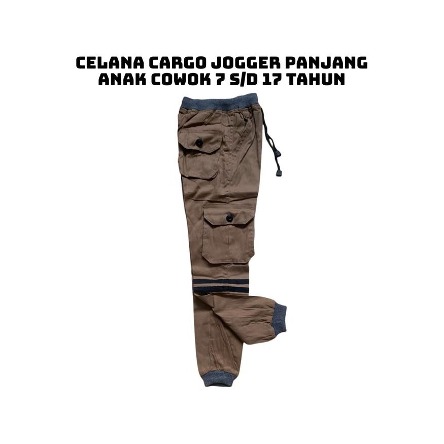 Celana Panjang Jogger Joger Cargo Kargo Anak Cowok Cowo Laki SD SMP Remaja Tanggung Usia Umur 7 8 9